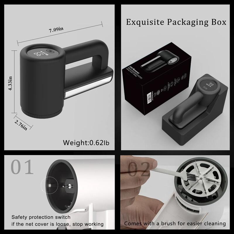 Įkraunamas audinys, skustuvas, pūkelių šalinimo priemonė, 3 greičiai 2000 mAh LED ekrano pūkų šalinimo priemonė megztinių sofos patalynės užvalkalams