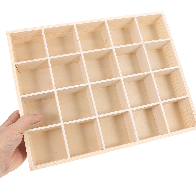 20 odjeljaka Spremnik za čarape Torbica za pohranu Gaćice Organizator Hlače Pladanj Drvena beba