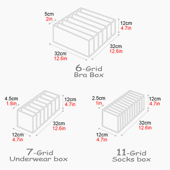 Organizer ντουλάπας για εσώρουχα Κάλτσες Home Ντουλάπι Divider Storage Box Συρτάρι Organizers Σουτιέν Κάλτσες Storage Organizer Box