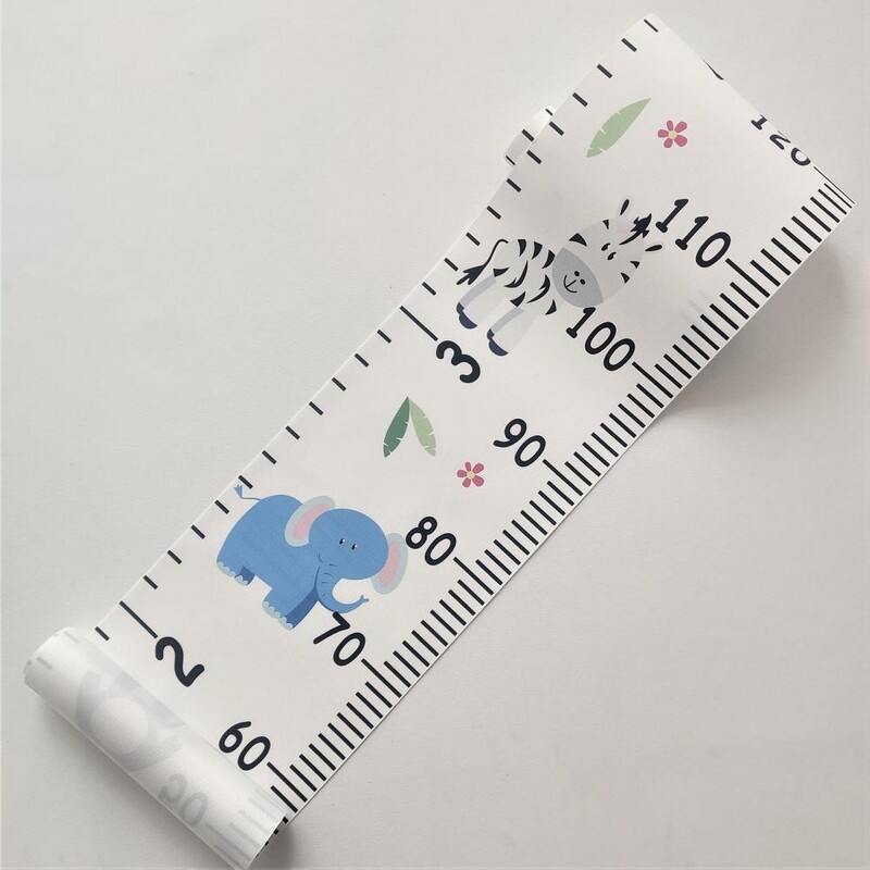 Vaikų augimo diagrama prie sienos pakabinama animacinių filmų gyvūnų spaudinių aukščio liniuotė Vaikų ūgio matavimo sieninė diagrama miegamojo dekoravimui