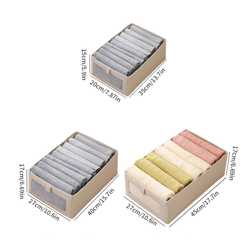 1PC Prozor od tkanine Kutija za pohranu pamučnog lana Pohranjivanje u ormaru i raspored Velika kutija za pohranjivanje odjeće Igračke se mogu sklopiti