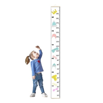 Tabel de creștere a copilului pentru perete Tabel de creștere a desenelor animate pentru măsurare țesătură artă de perete detașabil decor de perete decorațiuni pentru casă pentru