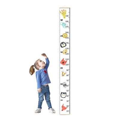 Tabel de creștere a copilului pentru perete Tabel de creștere a desenelor animate pentru măsurare țesătură artă de perete detașabil decor de perete decorațiuni pentru casă pentru