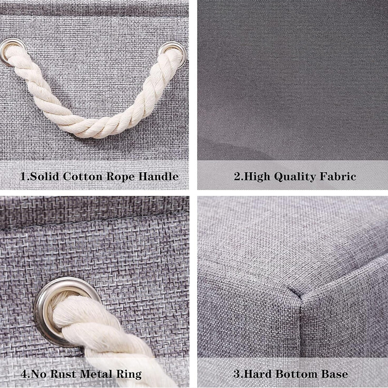 Sklopive košare od lanene tkanine Organizator za dječje igračke Kutija za pohranu odjeće i sitnica Košara za rublje