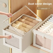 Velika sklopiva platnena kutija za pohranu s prozirnim prozorom - organizirajte i spremajte odjeću Organizator za kućni ormar koji štedi prostor