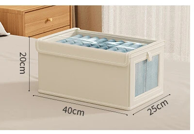 Velika sklopiva platnena kutija za pohranu s prozirnim prozorom - organizirajte i spremajte odjeću Organizator za kućni ormar koji štedi prostor
