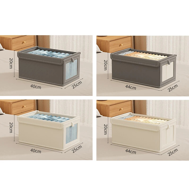 Velika sklopiva platnena kutija za pohranu s prozirnim prozorom - organizirajte i spremajte odjeću Organizator za kućni ormar koji štedi prostor