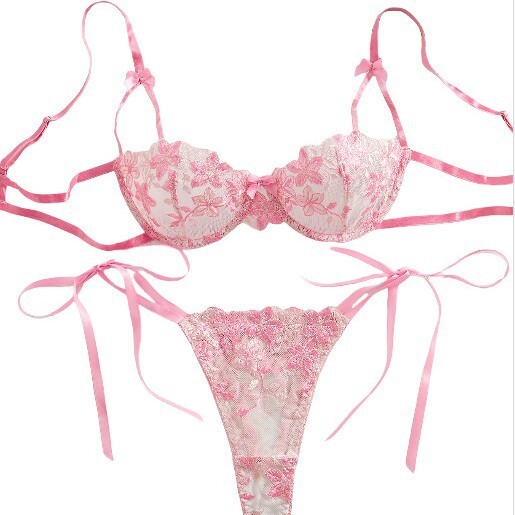 Kajiano transfrontalier toamnă nou curea cu arc broderie flori perspectiva sexy tentație costum sexy din dantelă