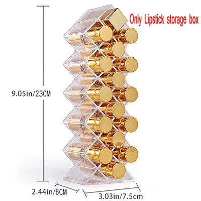 16 rešetki Kozmetički ruž za usne Kutija za nakit Držač kistova za šminku Kutija za pohranu ruža Akrilni organizator šminke Torbica za pohranu