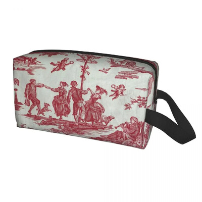 Klasični francuski Toile De Jouy mornarsko plavi motiv s uzorkom toaletna torbica Kawaii kozmetički organizator šminke Ljepota Putna torba za pohranu