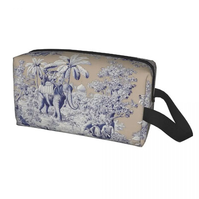 Klasični francuski Toile De Jouy mornarsko plavi motiv s uzorkom toaletna torbica Kawaii kozmetički organizator šminke Ljepota Putna torba za pohranu