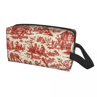 Klasični francuski Toile De Jouy mornarsko plavi motiv s uzorkom toaletna torbica Kawaii kozmetički organizator šminke Ljepota Putna torba za pohranu