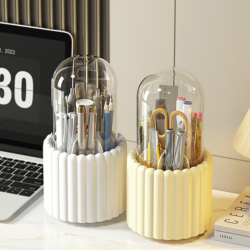 360° rotirajući držač kistova za šminku s poklopcem Organizator za ruževe Organizator kozmetičkih kistova Organizator kozmetičkih alata