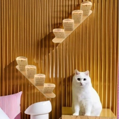 Ljestve za penjanje od punog drva, zidne, višekatne ljestve, penjalica za mačke, uže od sisala, drvene ljestve, mačka, dnevne potrepštine