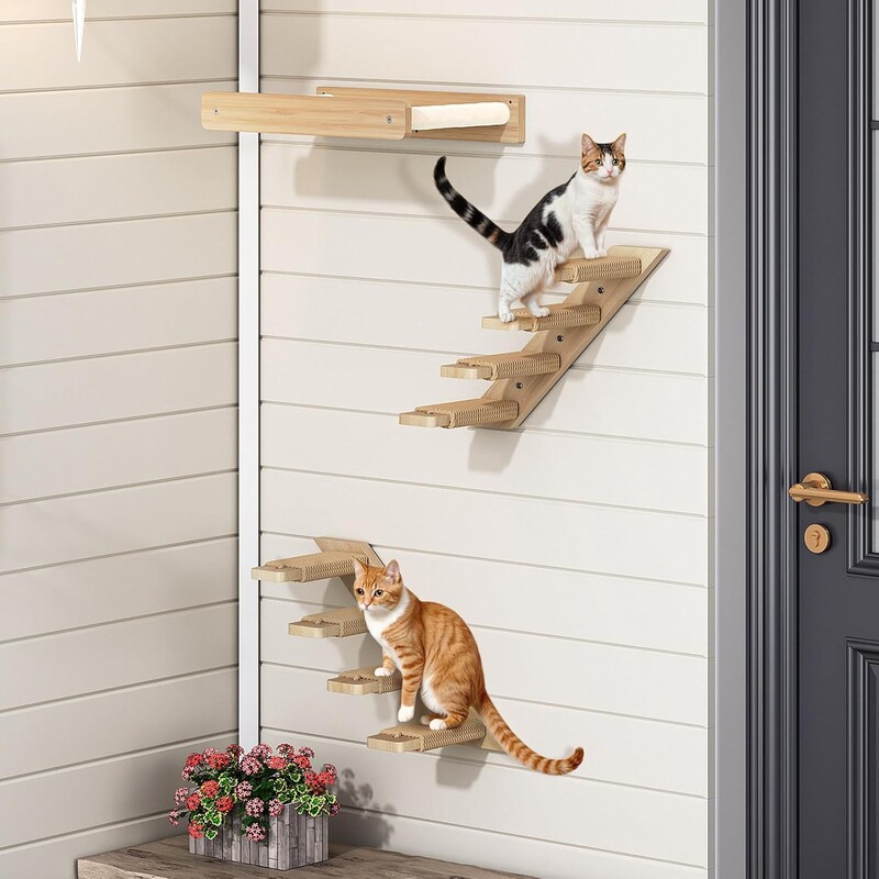 Ljestve za penjanje od punog drva, zidne, višekatne ljestve, penjalica za mačke, uže od sisala, drvene ljestve, mačka, dnevne potrepštine