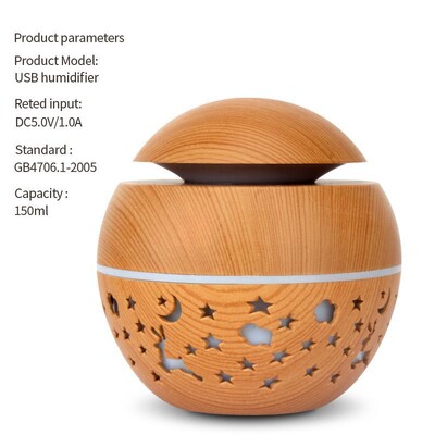 2024 Home Mushroom Head Пречиствател на въздуха за спалнята USB настолен пулверизатор Дървена текстура Персонализирана машина за ароматерапия Овлажнител