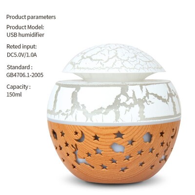2024 Home Mushroom Head Пречиствател на въздуха за спалнята USB настолен пулверизатор Дървена текстура Персонализирана машина за ароматерапия Овлажнител