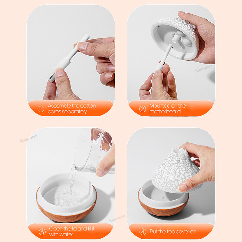 Volcano Ovlaživač zraka Stolno domaćinstvo Mali dodatak vodi Sprej Ovlaživanje zraka Usb prijenosno noćno svjetlo