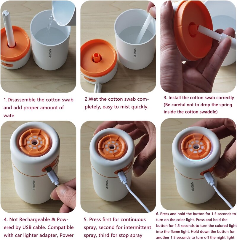 Mini ovlaživač zraka USB električni raspršivač eteričnog ulja arome pročišćivač aromaterapija mist maker svjetla u boji za auto kućnu spavaću sobu