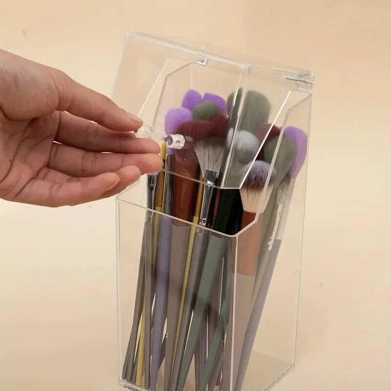 Držač akrilnih kistova za šminkanje Prozirna kutija za pohranu kozmetičkih alata Otporan na prašinu Spremište alata za šminkanje Spremnik velikog kapaciteta
