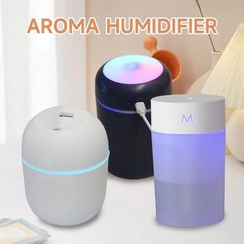 Mini Ultrasonic Air Humidifier Φορητός USB Diffuser Aroma Diffuser Car Essential Oil Humidifier Home Scent Diffuser with LED Lights