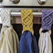 Лесен монтаж Държач за кърпи Пръстен за кърпи за съдове Лесен за окачване Кухненски държач за плетени на една кука Висящи кърпи Универсален декоративен