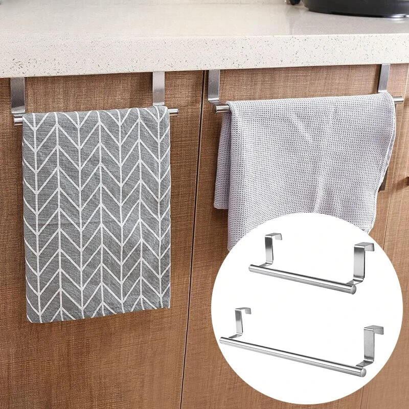 Stalak za ručnike od nehrđajućeg čelika Kupaonski držač za ručnike Stalak Kuhinjski ormarić Na vratima Viseći organizator Polica Zidna šipka za ručnike