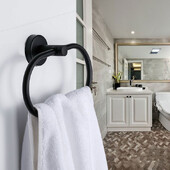 1PC Prsten za ručnike Kupaonica Kupaonski stalak za ručnike Bez bušenja Okrugli prsten za vješanje ručnika od nehrđajućeg čelika