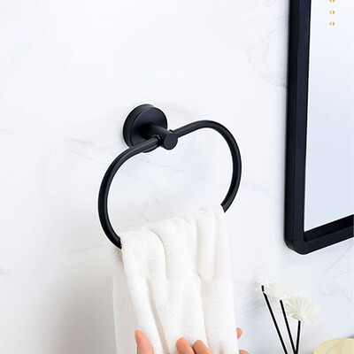 1PC Prsten za ručnike Kupaonica Kupaonski stalak za ručnike Bez bušenja Okrugli prsten za vješanje ručnika od nehrđajućeg čelika