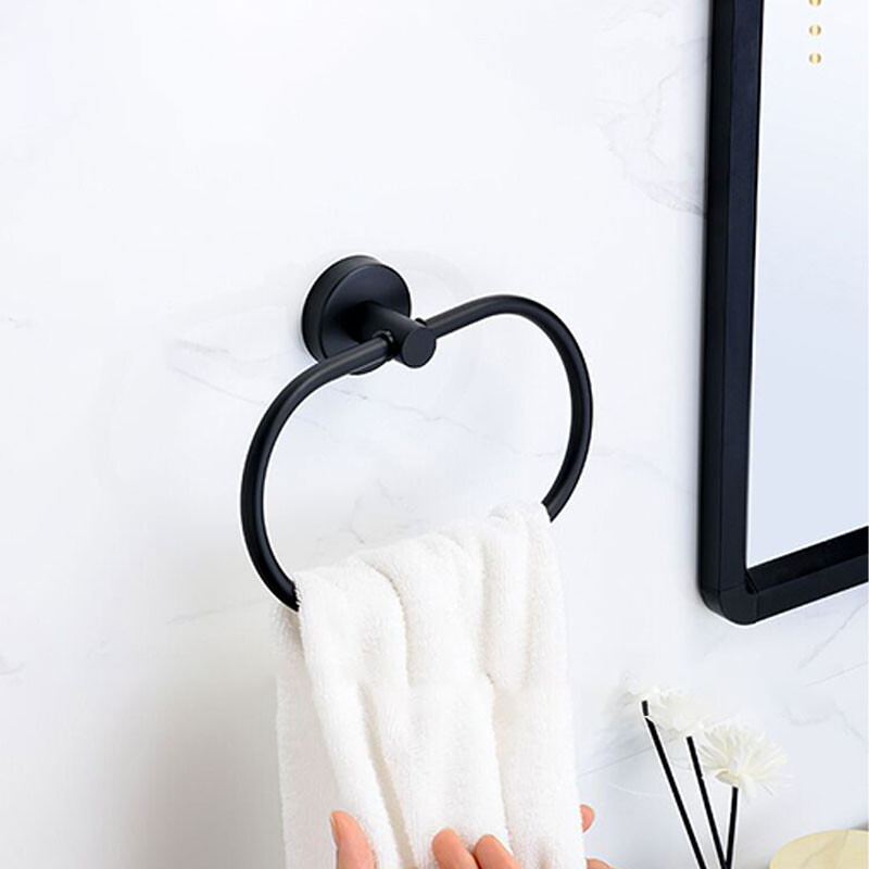 1PC Prsten za ručnike Kupaonica Kupaonski stalak za ručnike Bez bušenja Okrugli prsten za vješanje ručnika od nehrđajućeg čelika