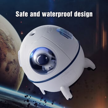 Desktop Space Capsule Air Humidifier Ultrasonic Cool Mist Aromatherapy Water Diffuser with Led Light Astronaut Humidificador