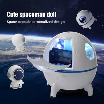 Desktop Space Capsule Air Humidifier Ultrasonic Cool Mist Aromatherapy Water Diffuser with Led Light Astronaut Humidificador