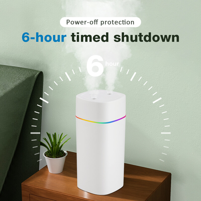 Ovlaživač zraka Dvostruki otvor za raspršivanje Ovlaživač zraka za aromaterapiju eteričnim uljem Mute raspršivač Šarena svjetla za auto u kućnom uredu