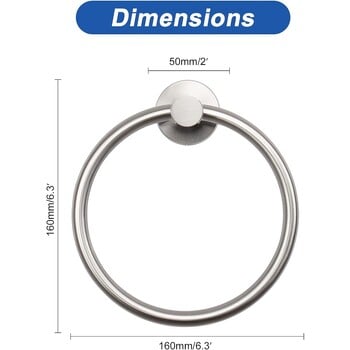 Δαχτυλίδι για πετσέτες μπάνιου Γάντζος Αξεσουάρ υλικού Θήκη αποθήκευσης 304 Στήριγμα για πετσέτες από ανοξείδωτο ατσάλι Μοντέρνα στρογγυλή κρεμάστρα για πετσέτες