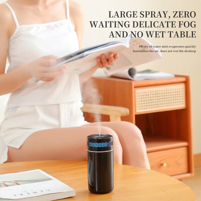 250ML ovlaživač zraka za automobil prijenosni mini ovlaživač zraka s raspršivačem s LED svjetlom s USB napajanjem Diff eteričnih ulja za spavaću sobu i putovanja