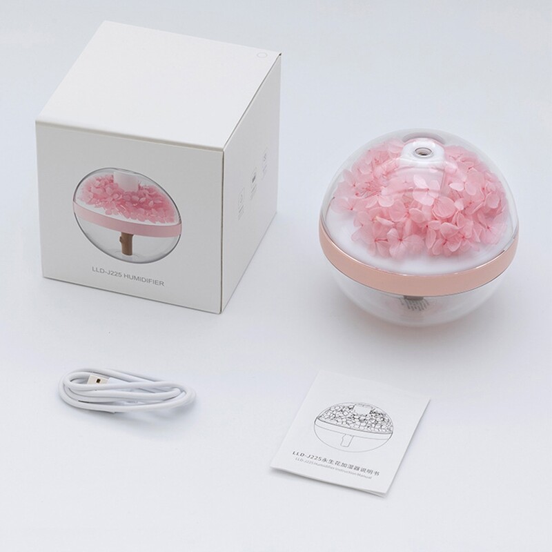 270ML ovlaživač zraka kućni hidratacijski ovlaživač zraka LED svjetlo u boji Maker USB Mute ovlaživač zraka Eternal Flower Humidificador