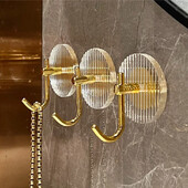 Акрилна стенна кука за баня Самозалепваща се кука за хавлии без пробиване Монтирана на стена закачалка за хавлии Задна кука на вратата за ключ за палто Домашен декор