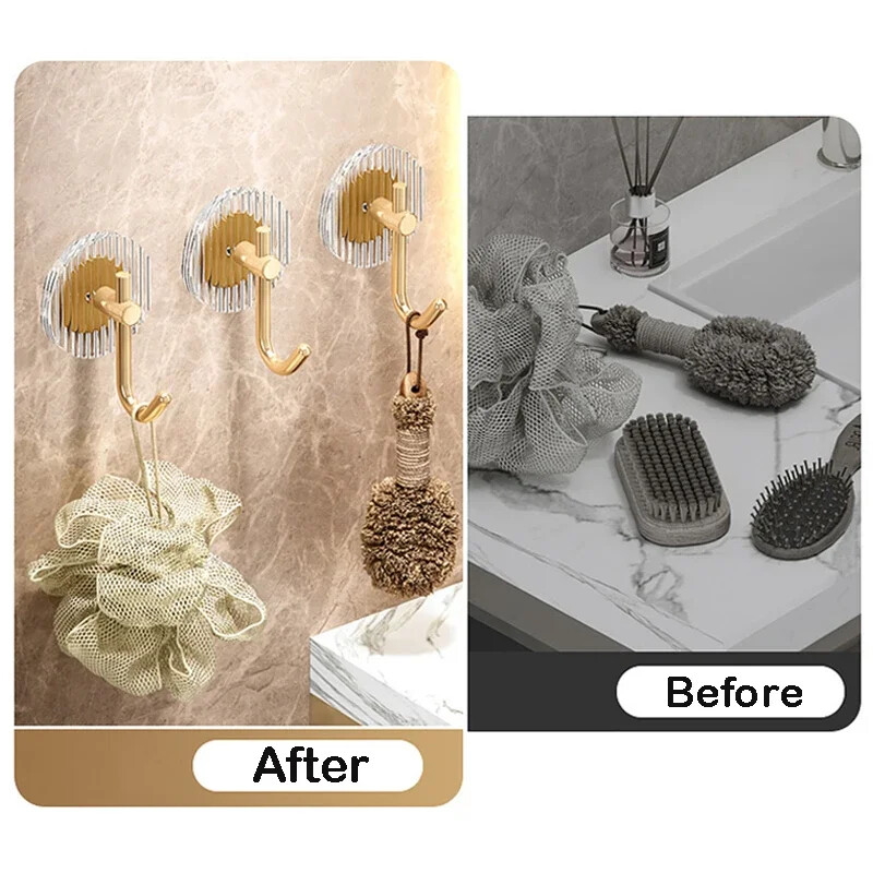 Акрилна стенна кука за баня Самозалепваща се кука за хавлии без пробиване Монтирана на стена закачалка за хавлии Задна кука на вратата за ключ за палто Домашен декор