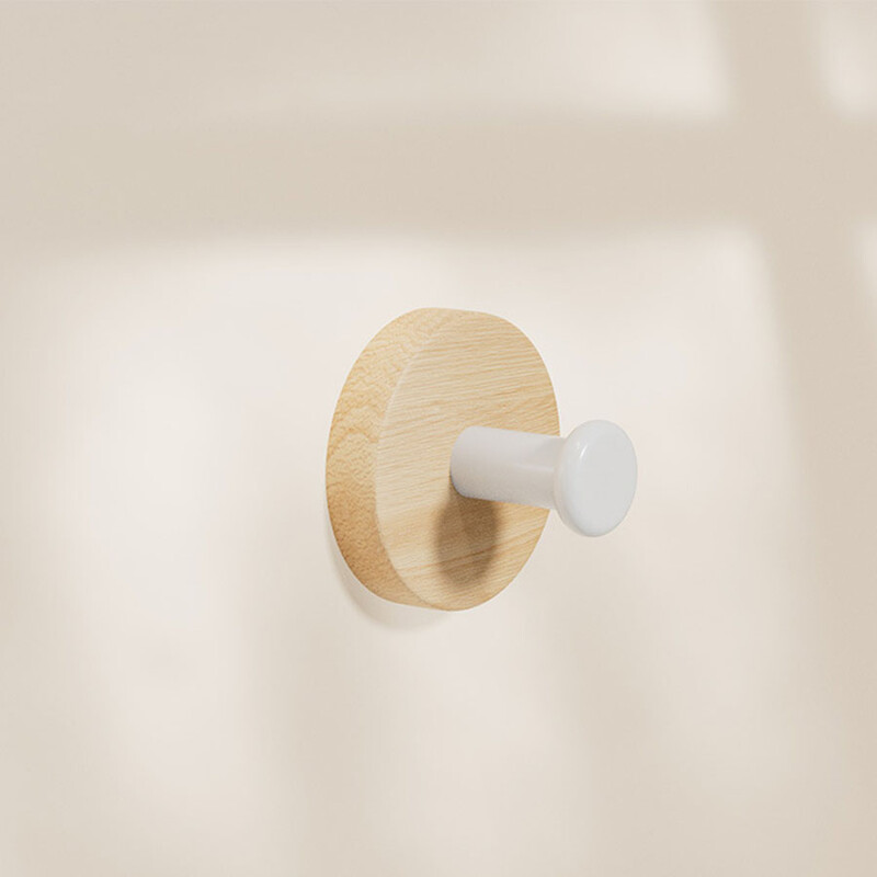 Ljepljiva kuka za vrata od orahovog drva Stalak za ručnike za kupaonicu Zidna vješalica za kapute bez bušenja Drvena kuka za kuhinju ili kupaonicu