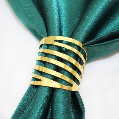 6Gb Zelta apaļi salvešu gredzeni Metāla salvešu turētājs dobi salvetes sprādzes Ziemassvētku kāzu Valentīndienas ballītes galda dekorēšanai