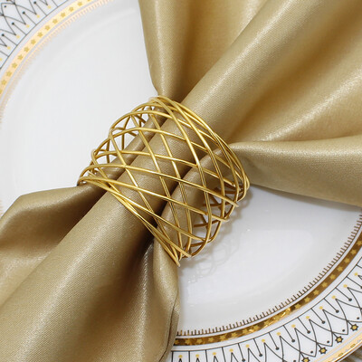 6Gb Zelta apaļi salvešu gredzeni Metāla salvešu turētājs dobi salvetes sprādzes Ziemassvētku kāzu Valentīndienas ballītes galda dekorēšanai