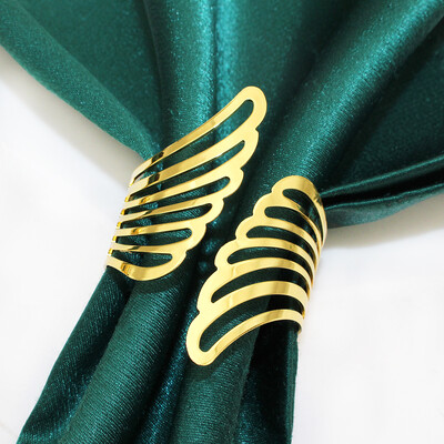 6Gb Zelta apaļi salvešu gredzeni Metāla salvešu turētājs dobi salvetes sprādzes Ziemassvētku kāzu Valentīndienas ballītes galda dekorēšanai