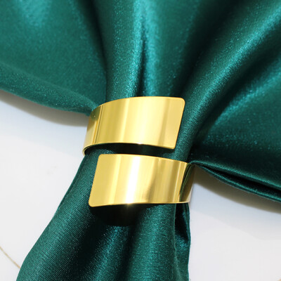 6Gb Zelta apaļi salvešu gredzeni Metāla salvešu turētājs dobi salvetes sprādzes Ziemassvētku kāzu Valentīndienas ballītes galda dekorēšanai