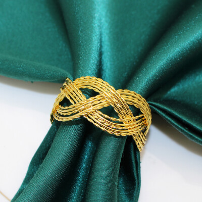 6Gb Zelta apaļi salvešu gredzeni Metāla salvešu turētājs dobi salvetes sprādzes Ziemassvētku kāzu Valentīndienas ballītes galda dekorēšanai