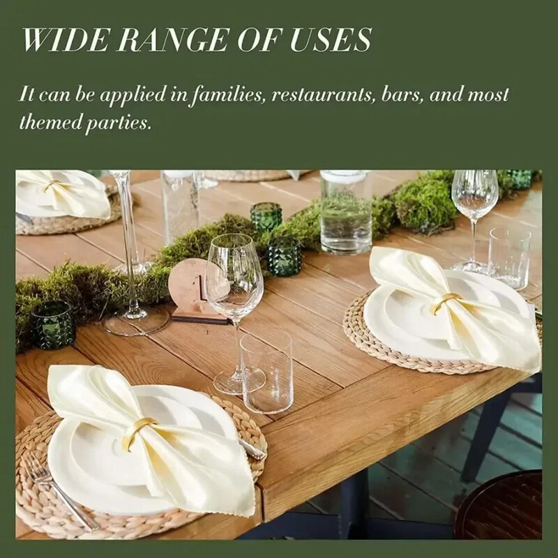 Za zlatni set prstena za salvete, vjenčanje, večera, Dan zahvalnosti, godišnjica Prsten za salvete 8 komada