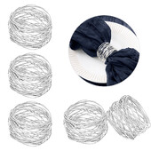 6kom ručno rađenih okruglih mrežastih prstenova za salvete Metalni srebrni držač za salvete za božićno vjenčanje Postavljanje stolova za večere i zabave svaki dan