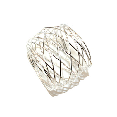 6kom ručno rađenih okruglih mrežastih prstenova za salvete Metalni srebrni držač za salvete za božićno vjenčanje Postavljanje stolova za večere i zabave svaki dan