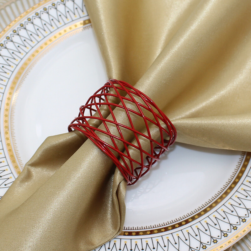 6kom ručno rađenih okruglih mrežastih prstenova za salvete Metalni srebrni držač za salvete za božićno vjenčanje Postavljanje stolova za večere i zabave svaki dan