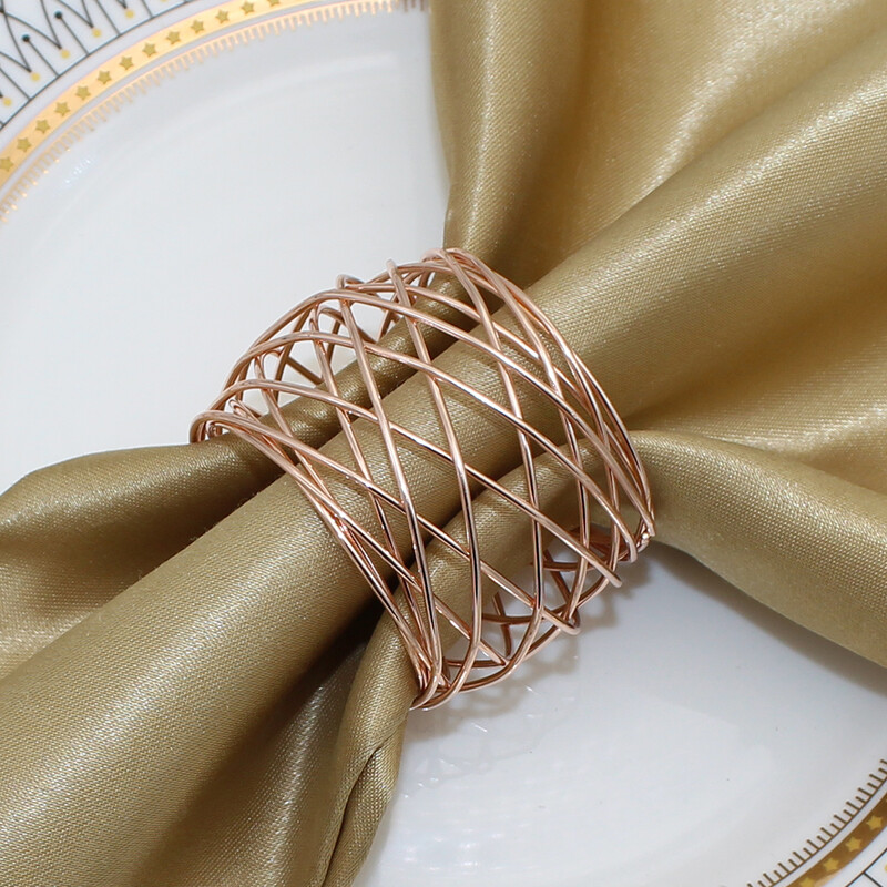 6kom ručno rađenih okruglih mrežastih prstenova za salvete Metalni srebrni držač za salvete za božićno vjenčanje Postavljanje stolova za večere i zabave svaki dan