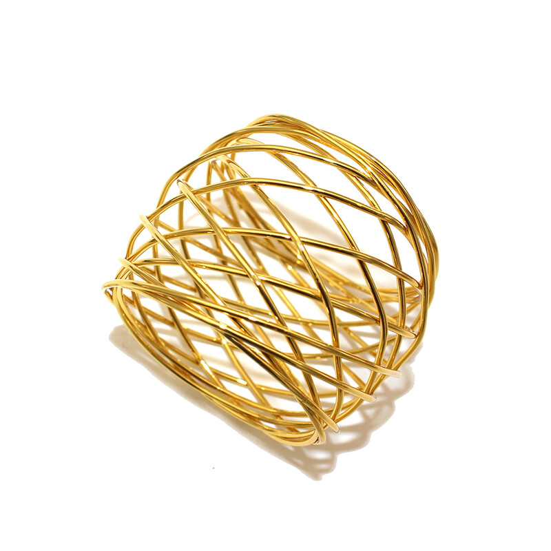 6kom ručno rađenih okruglih mrežastih prstenova za salvete Metalni srebrni držač za salvete za božićno vjenčanje Postavljanje stolova za večere i zabave svaki dan